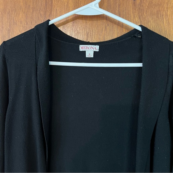 Merona Black Drapey Women’s Cardigan Size Small - Picture 2 of 12